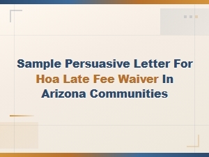 Sample Letter for Hoa Late Fee Waiver in Arizona